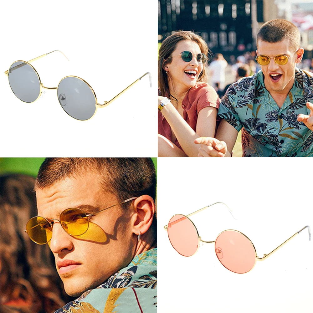 Солнцезащитные очки в круглой оправе для мужчин и женщин трендовые винтажные