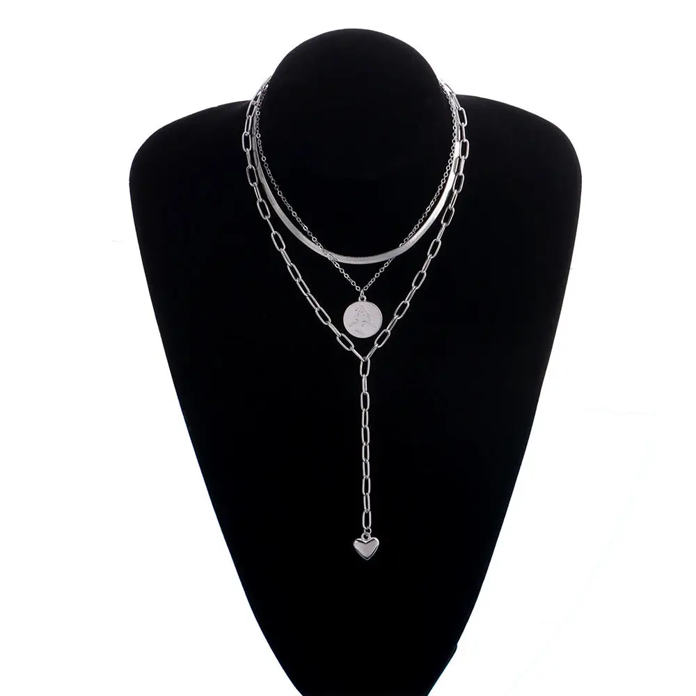 

Geometric Multi Layer Long Necklace Women Metal Beads Streetwear Chain Necklace Punk Rock Necklace Sweater Collars Jewelry New