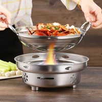 hot pot alcohol heater outdoor household stainless steel spirit cooker party camping cooking stove backpacking tourist burner