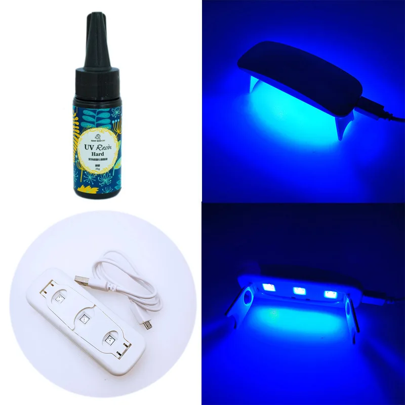 25g UV Epoxy Resin With 3W UV LED Lamp Dryer Kit Transparency Resin Curing Mold Hard For Handmade DIY Jewelry Making Tools