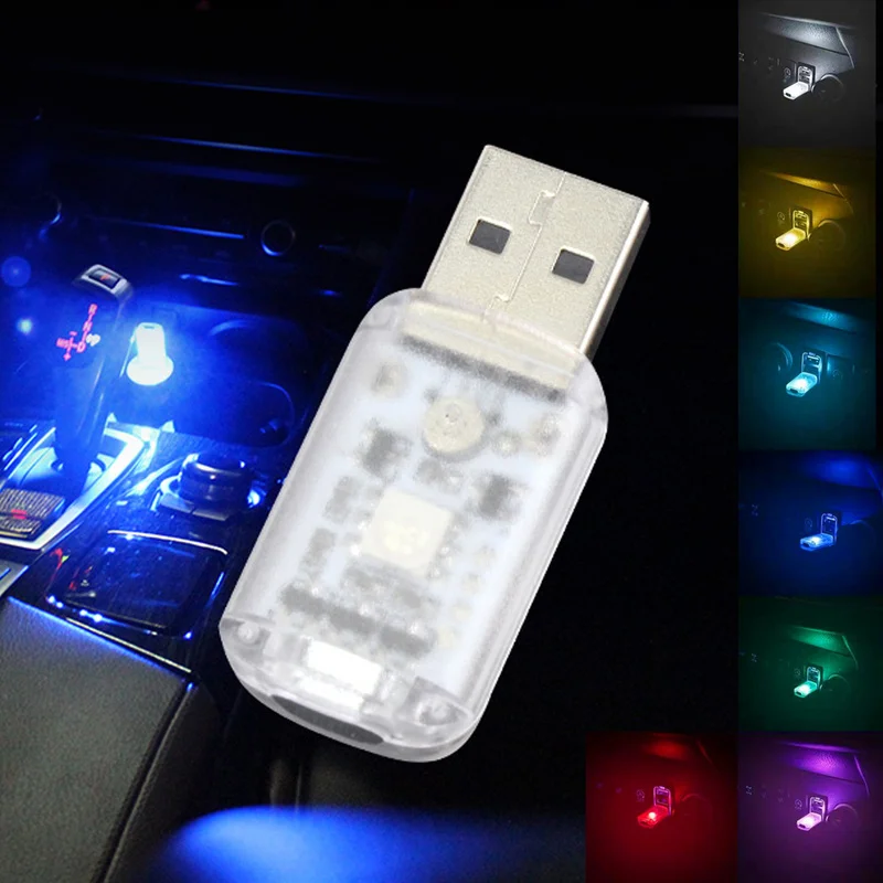 USB автомобильный красочный светильник, металлическая музыка, романтическая атмосфера автомобиля, светодиодный беспроводной неоновый свет...