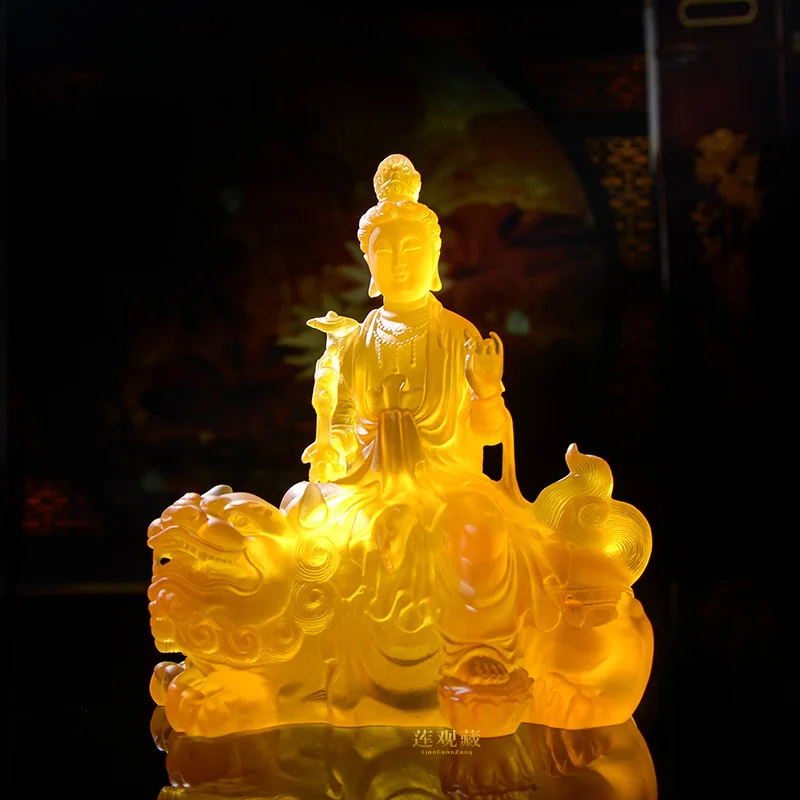 Статуи из смолы Bodhisattva Manjusri Manjushri статуя Будды Самантабхадры статуэтка для защиты
