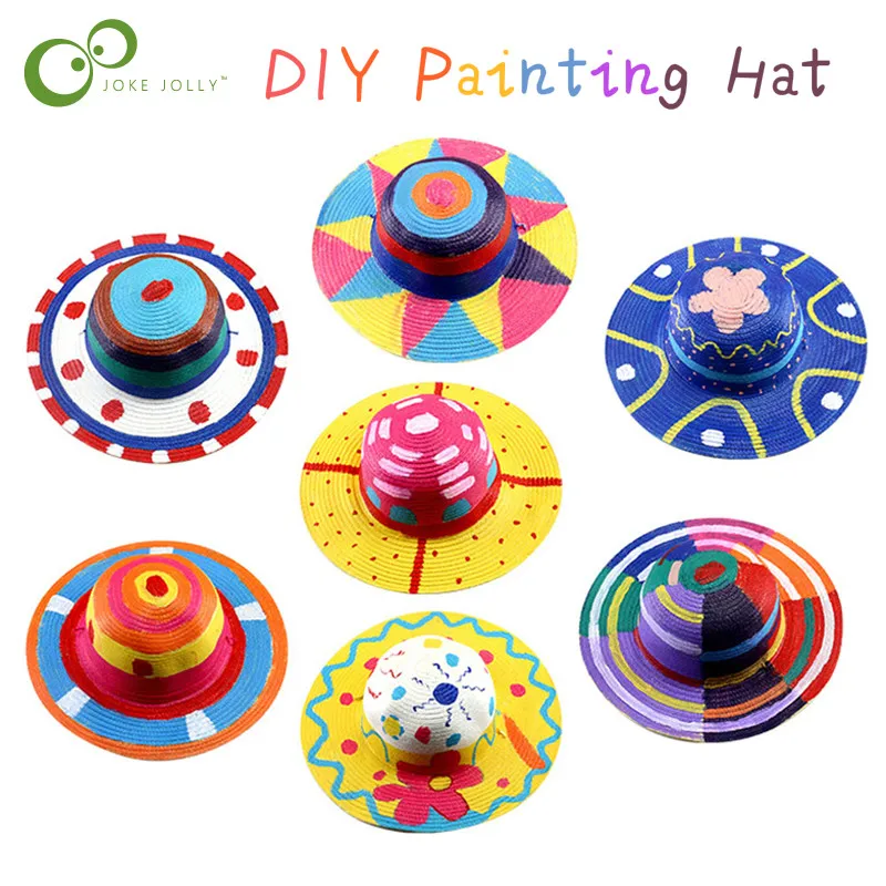 Креативная соломенная шляпа DIY игрушки для творчества экологически чистая с