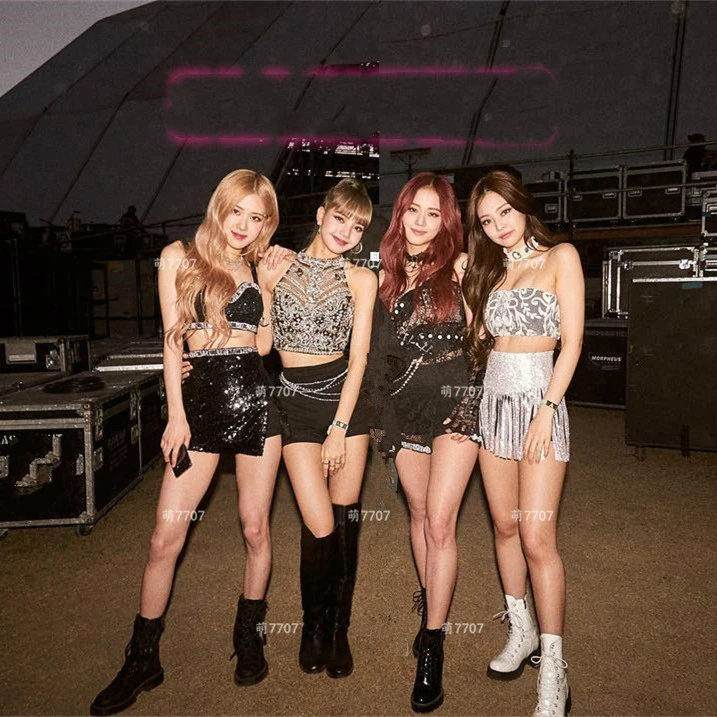 

kpop Korean Celebrity Jazz Dance Show Sexy Backless strapless Vest Tops + Black High Waist Drill Chain Shorts Women 2 Piece Set