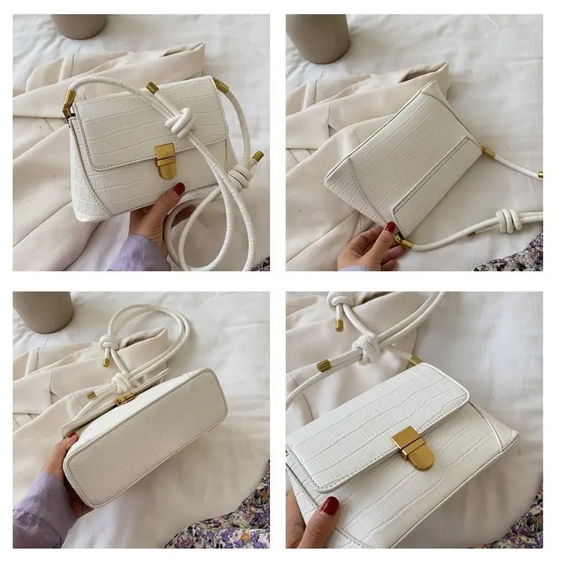 

Vintage Hobos Women Crossbody Lady Handbag Messenger Bag OL Alligator Pattern Small PU Leather Bag Women Totes Retro Handbag