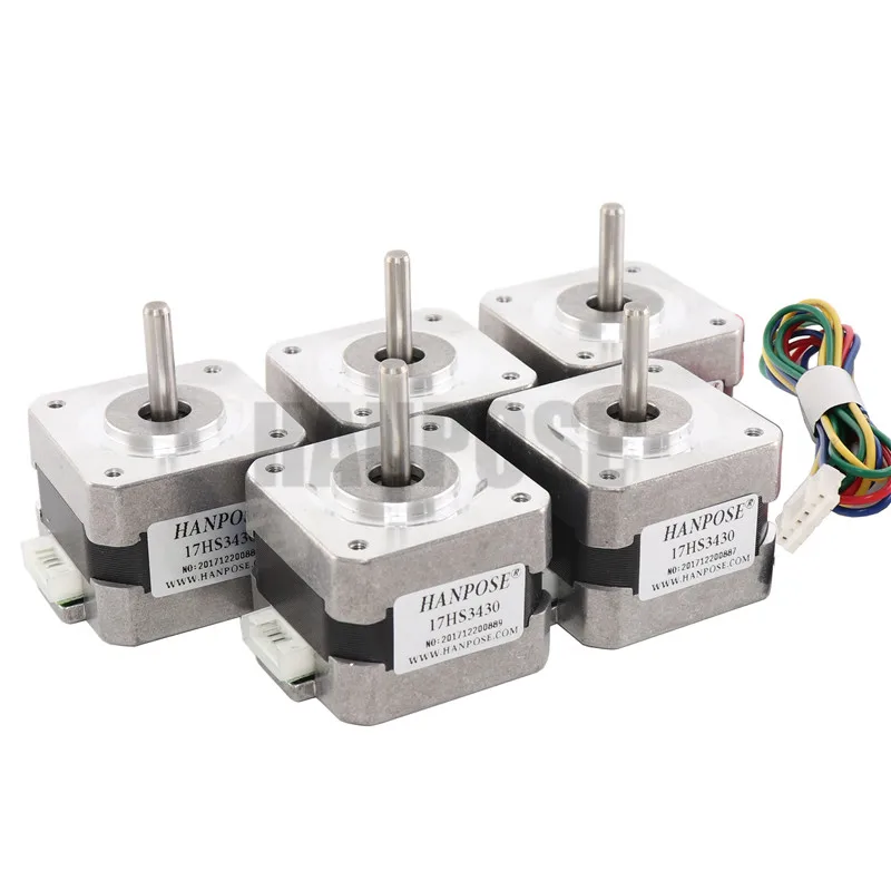 5 шт./лот шагового двигателя Nema17 для 12VDC 2800g. См 34 мм длина 4-свинец 17HS3430 17 мотор для ЧПУ 3D-принтеры