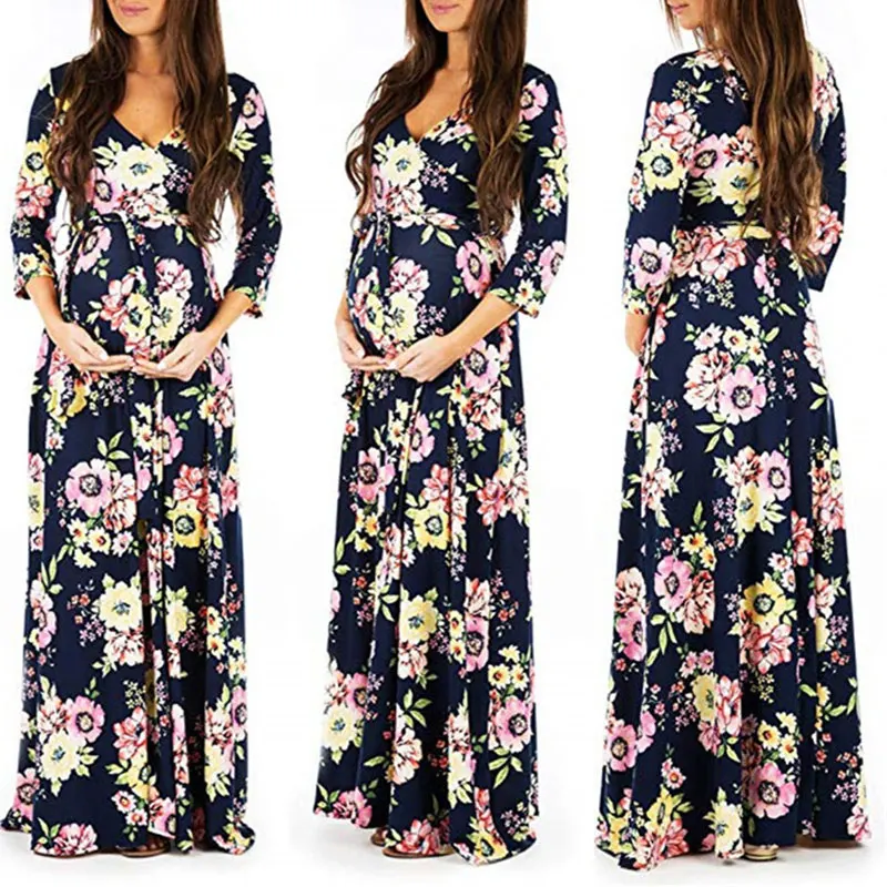 Красочные платья для беременных Одежда для беременных женщин Vestidos платье для беременных для фотосессии платье макси Одежда