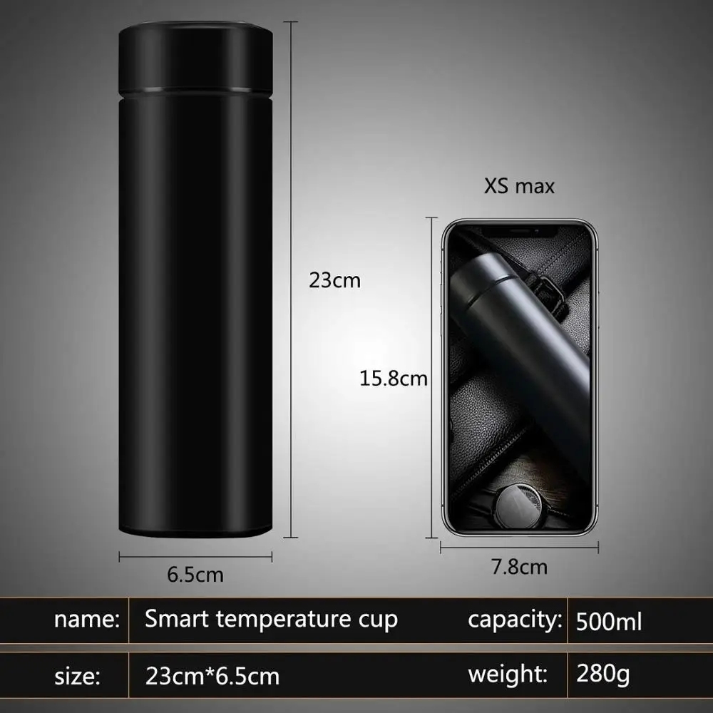 

500ML Thermos Water Bottle Stainless Steel Vacuum Flasks Temperature Display Travel Mug Coffee Tea Flask Thermoes Cup Warm Keep