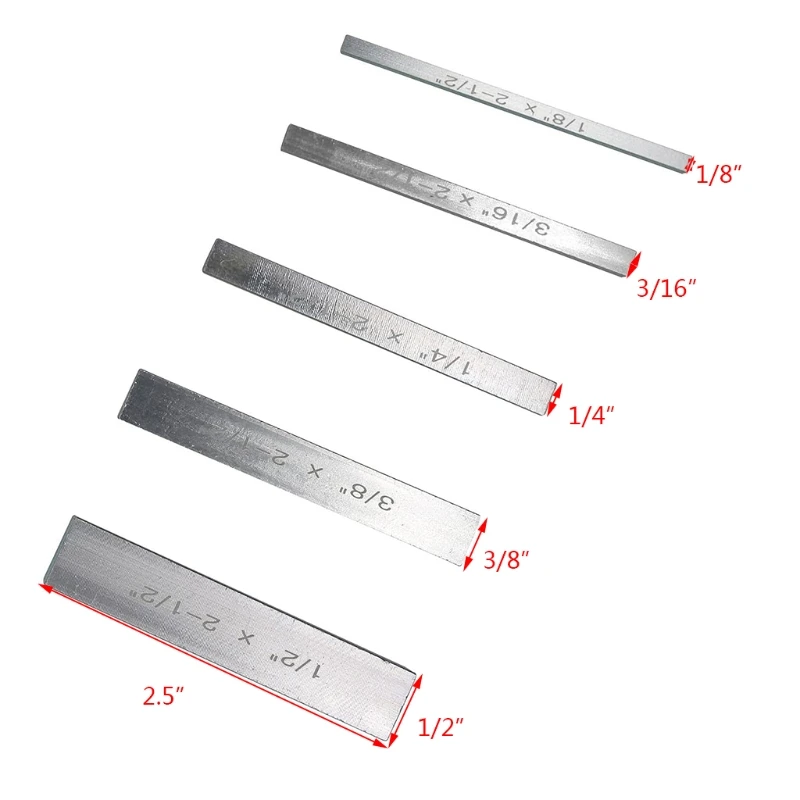 

5Pcs Woodworking Setting Bars Woodworking Accessories Gauge Block Setting Bar Set 1/2 inch 3/8 inch 1/4 inch 3/16 inch