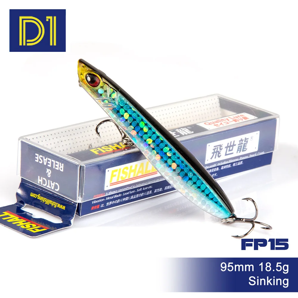 

D1 lake.port fishing Sinking Pencil Fishing Lures 95mm 18.5g Wobbler For Fishing For Bass Bluefish fishing accessories sea