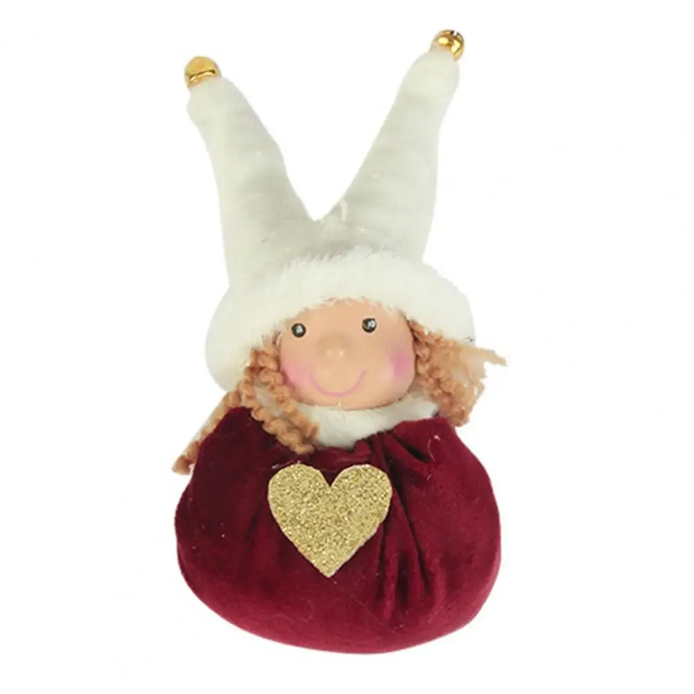 

Doll Ornaments Eco-friendly Super Soft Christmas Toy Fabric Miniature Hanging Plush Toy Decor for Home