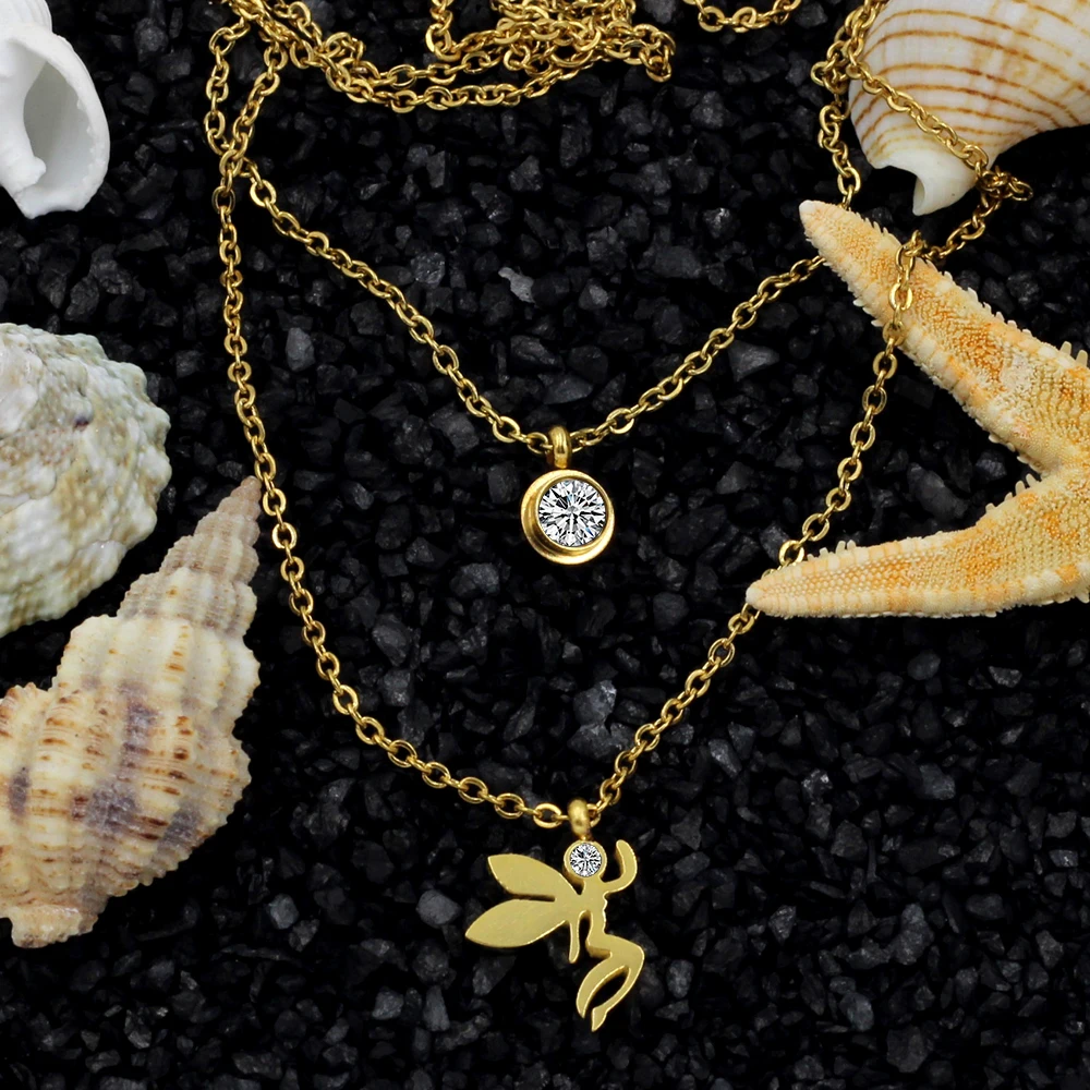 Ожерелье LUXUKISSKIDS для маленьких девочек ожерелье с круглым кулоном в виде Ангела
