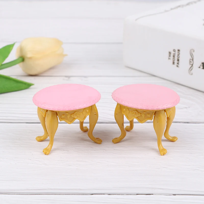 

2pcs Dollhouse Miniature Simulation Stool Simulation Chair For Doll House Furniture Decor Children Toys