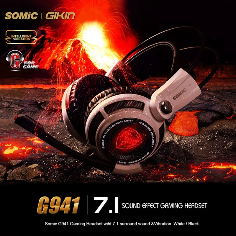 SOMIC G941 игровая гарнитура для PS4 ПК и ноутбука 7 1 виртуальный объемный звук USB