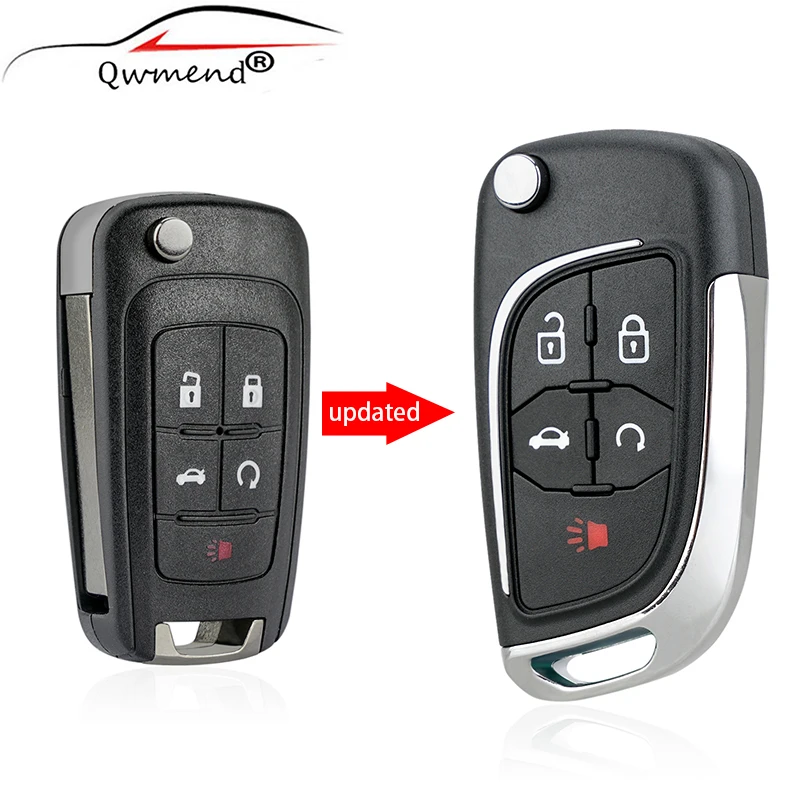 

QWMEND Modified Remote Flip Car Key Shell Case for Chevrolet Lova Aveo Cruze for Opel Vauxhall Insignia Astra Mokka for Buick