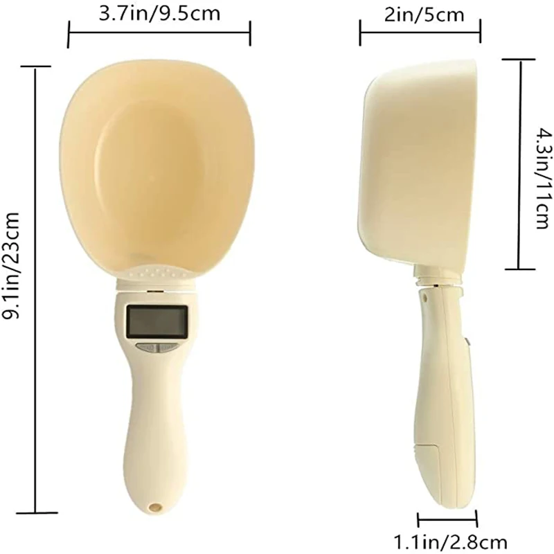 Измерительная ложка для корма Pet Food Scoop Precise Dog Cat с съемной ложкой-совком и цифровыми весами для пищи с ЖК-дисплеем.