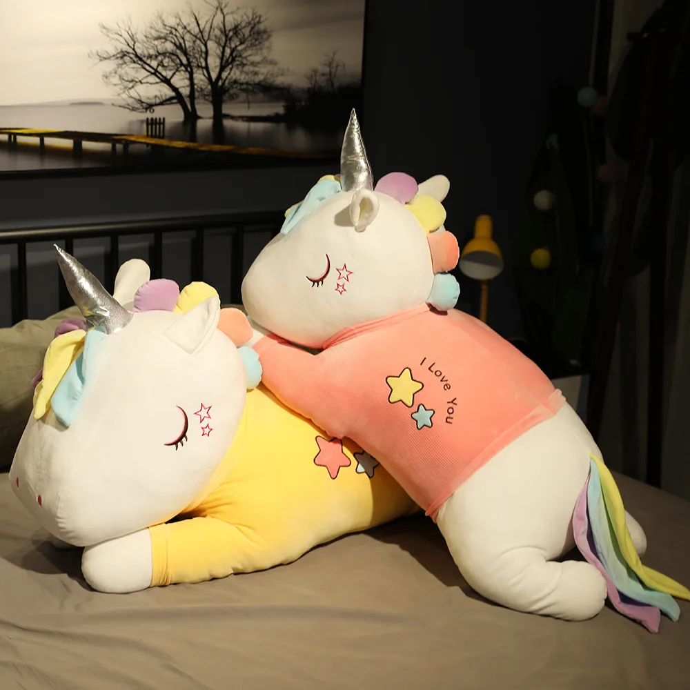 

80cm Kawaii Giant Unicorn Plush Toy Soft Stuffed Unicorn Soft Dolls Animal Horse Toys For Children Girl Pillow Birthday Gifts