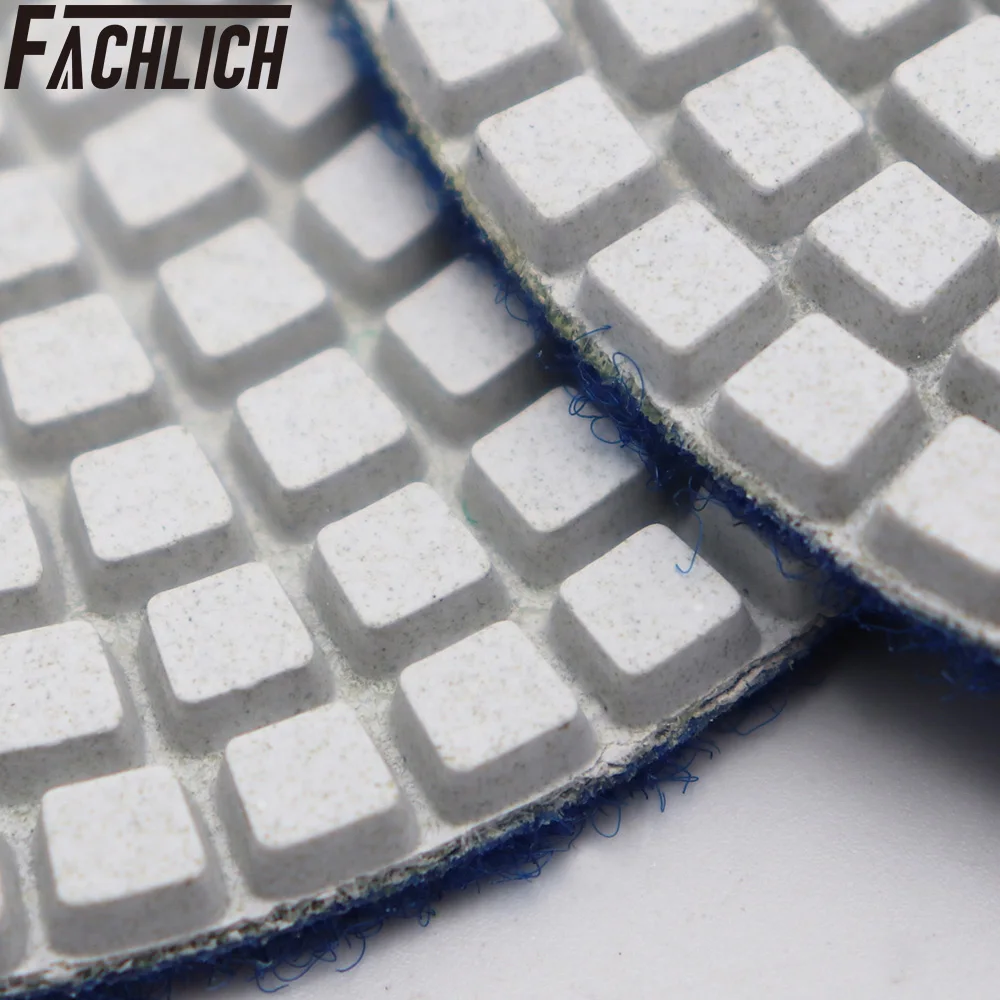 FACHLICH 6pcs/set Wet Diamond Resin Bond Sanding Disc Flexible Polishing Pads For Stone Granite and Marble Dia 100mm/4&quot