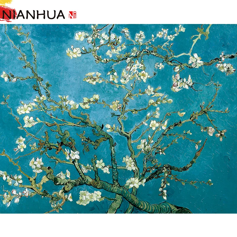 Алмазная живопись цветущий абрикосовый цветок Ван Гога картина 5D сделай сам
