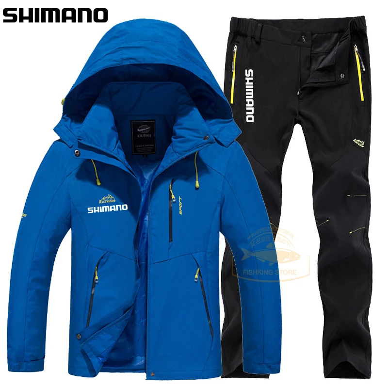 

Комплект рыболовной одежды SHIMANO, осенне-зимняя тонкая рыболовная куртка и водонепроницаемые штаны, одежда для рыбалки на открытом воздухе, ...