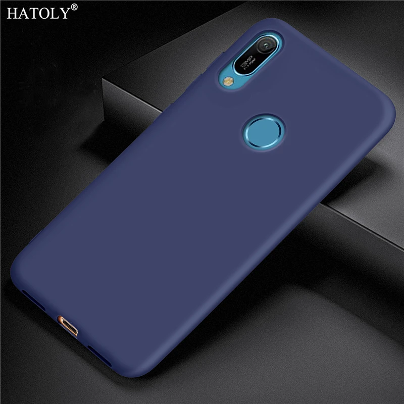 Чехол для Huawei Y6S Гладкий мягкий силиконовый бампер из ТПУ матовая задняя крышка