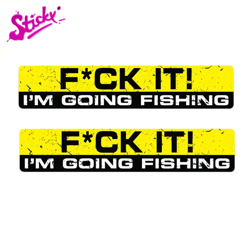 Наклейка на автомобиль STICKYIM Going Fishing с отражающим эффектом для Volkswagen Polo Golf Renault Peugeot Toyota Kia Vinilon.
