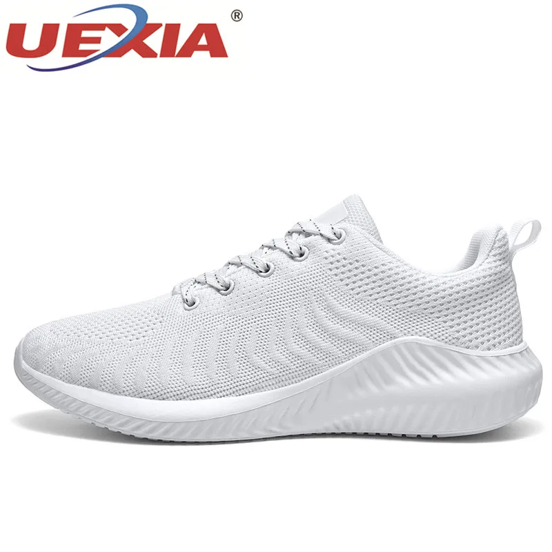 white 0521 UEXIA/кроссовки; Повседневная обувь; Мужская прогулочная Обувь На Шнуровке; сезон весна-осень; модная дышащая удобная мужская обувь; zapatos hombre - Цвет: white 0521