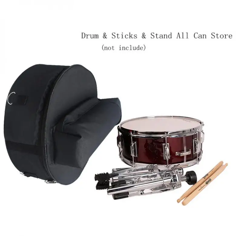 

14 Inch Portable Snare Drum Bag Add Cotton Drum Sticks Stand Percussion Instrument Waterproof Oxford Backpack