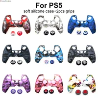 1set soft silicone gel rubber cover case for playstation 5 ps5 controller protection skin anti slip for sony ps 5 gamepad case