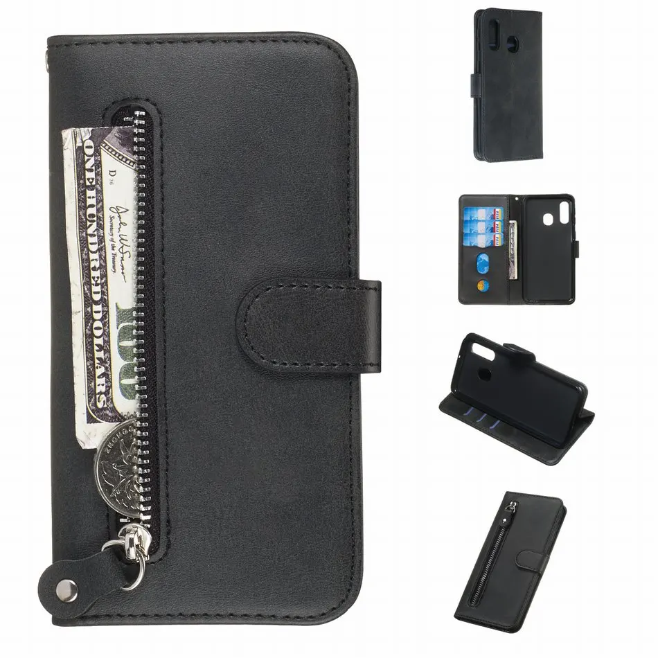 Plain Wallet Cover For Bags LG Stylo 4 5 Q8 G8 ThinQ K40 K12 Card Slot Couqe Man Leather Phone Case Zipper Flip Funda DP27H