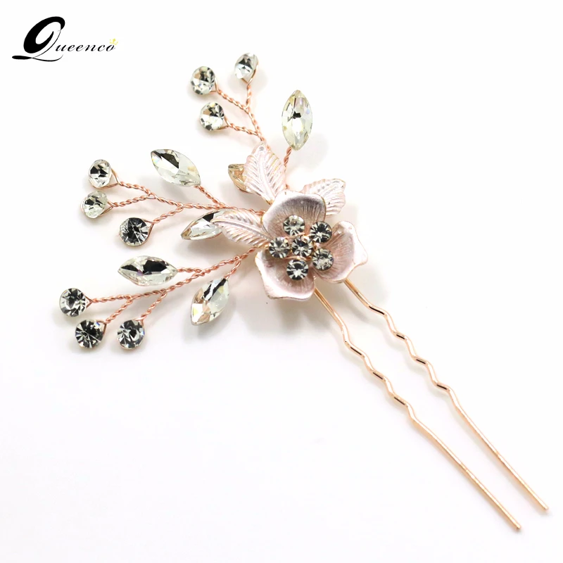 3 pcs QUEENCO Серебряный цветочный свадебный головной убор Тиара Свадебные аксессуары для волос лоза ручной работы повязка для волос украшения для невесты - Окраска металла: 3 pcs
