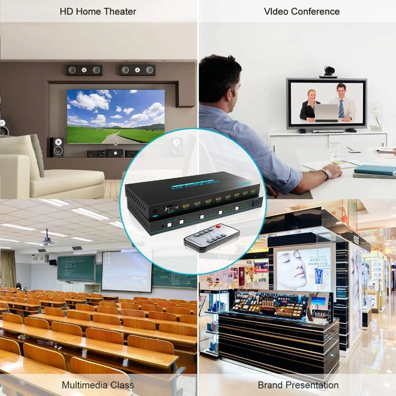 4x4 HDMI матрица коммутатор 4K переключатель 4 в разветвитель с ИК пультом