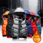 Мужская жилетка, зимняя водонепроницаемая Теплая мужская куртка без рукавов, модная повседневная жилетка с капюшоном для активного отдыха, мужской утепленный жилет на осень