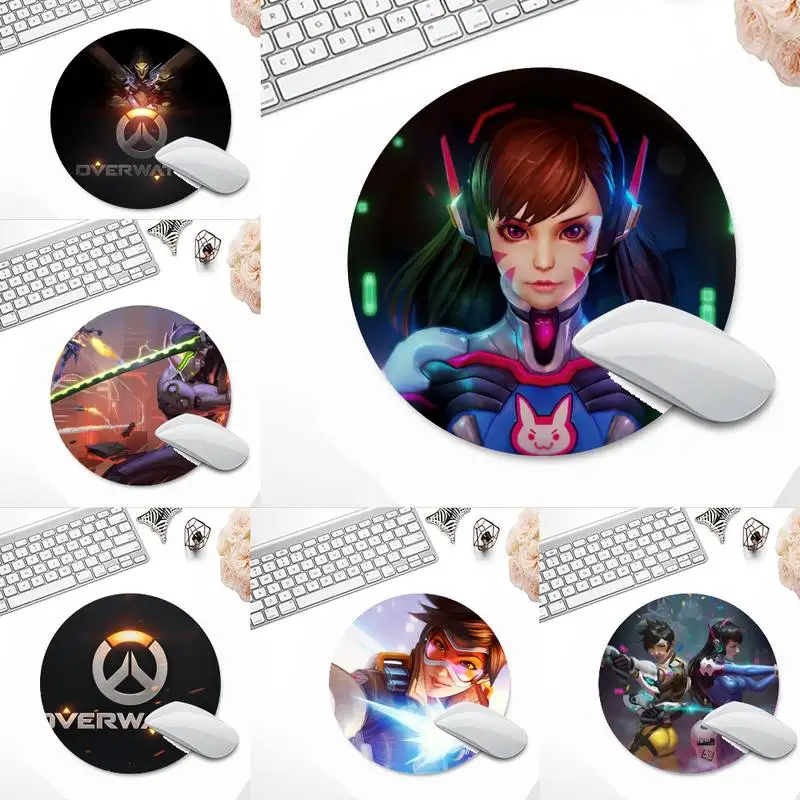 

overwatchs Gamer Speed Mice Retail Small Rubber Mousepad Game Office Work Round Mouse Mat pad Non-slip Laptop Cushion