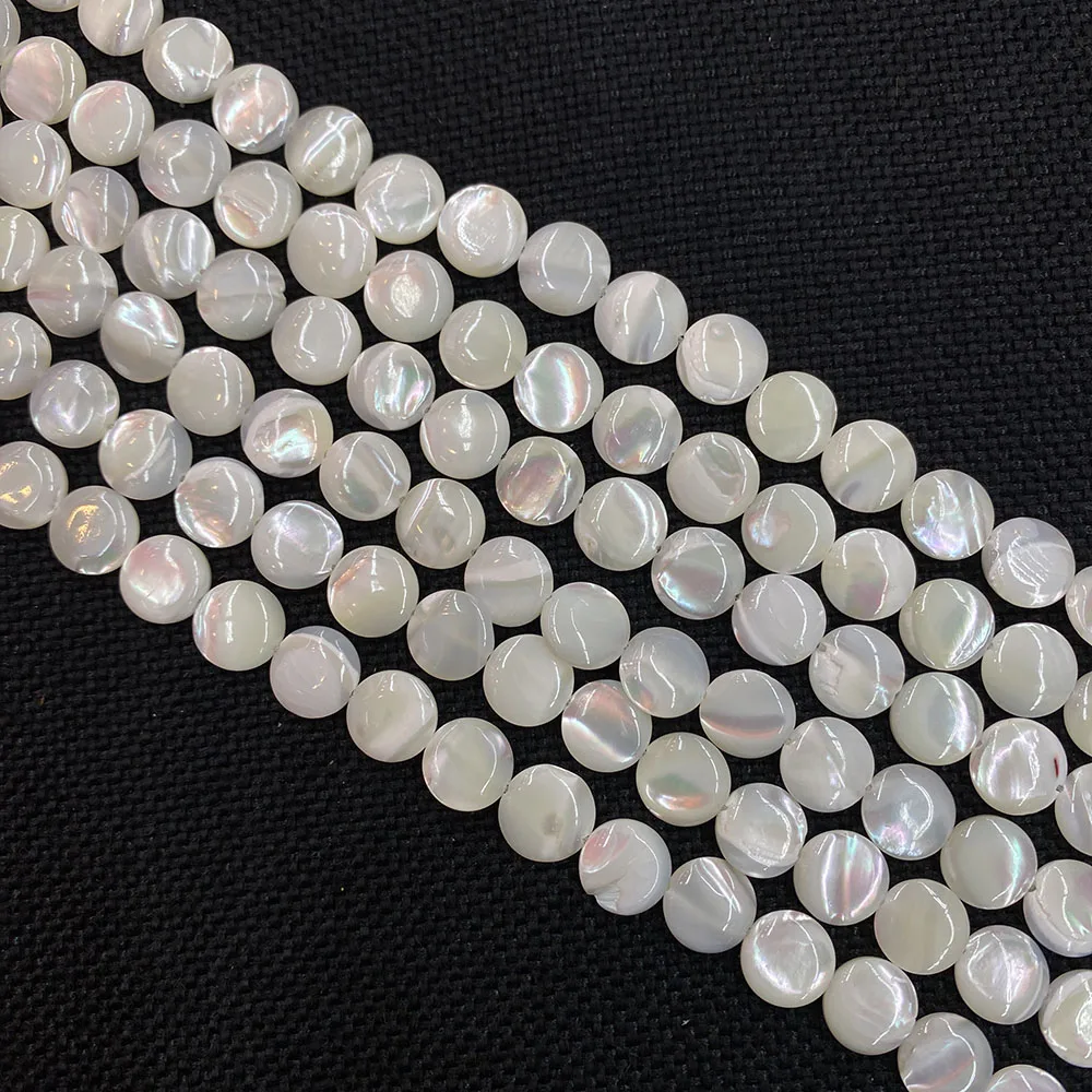 

Natural Butterfly Shell White Smooth Disc-shaped Beads Wholesale Suitable for Making Charm Fashion Jewelry Earrings Size 10mm