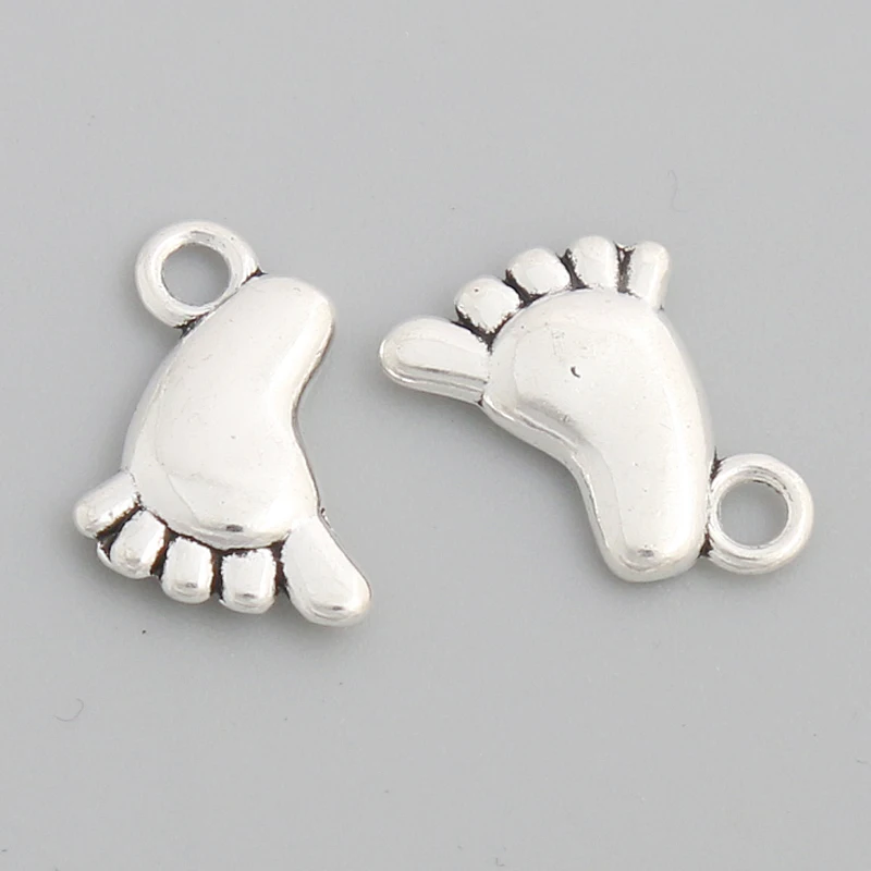 

RAINXTAR Fashion Vintage Alloy Baby Foot Charms 12*14mm 200pcs AAC411