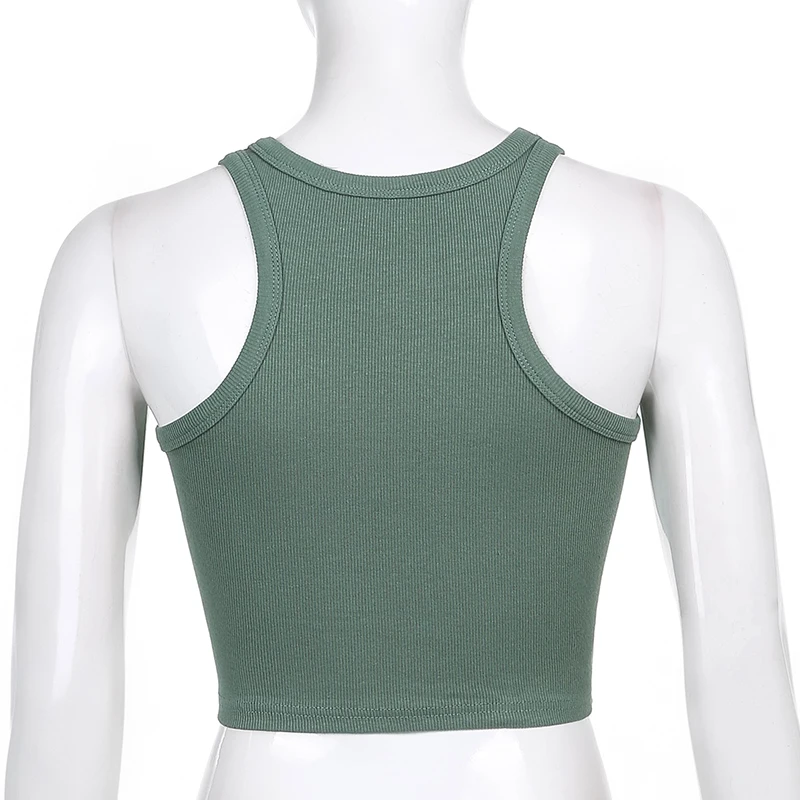 

Rockmore Solid Tank Tops Sexy Crop mini Vest Women Harajuku Korean Female Sleeveless Knitted Black White Tops Tees Summer