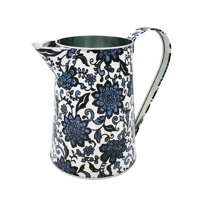 Металлическая ваза для цветов высокая оцинкованная Цветочный кувшин