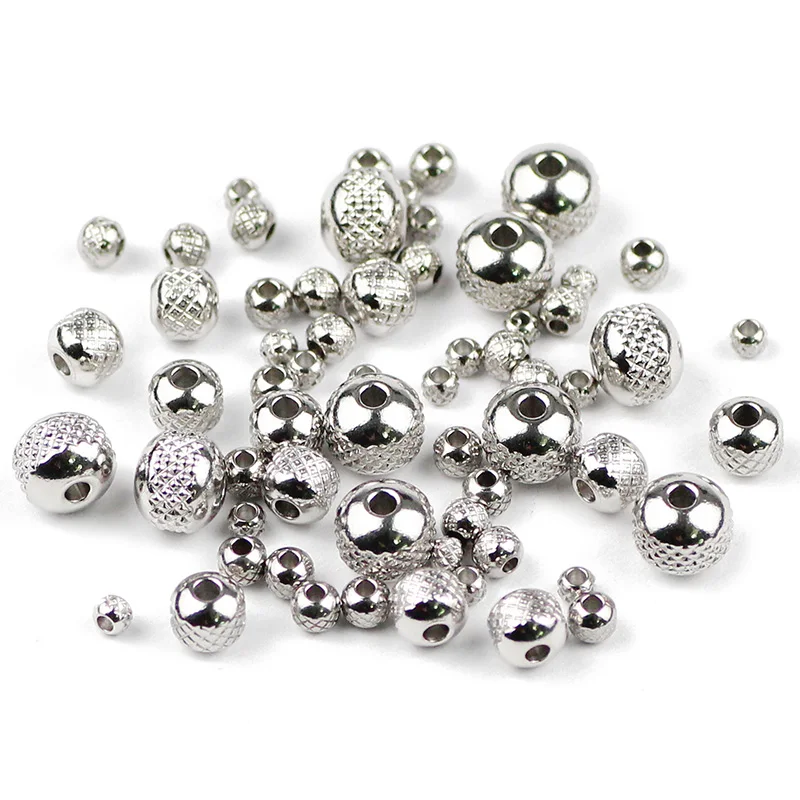 

Stainless Steel Spacer Beads Ball 3/4/6/8MM Tire Metal Round Loose Beads For Jewelry Making Bracelets Necklace DIY Accessories