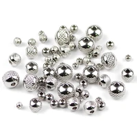 stainless steel spacer beads ball 3468mm tire metal round loose beads for jewelry making bracelets necklace diy accessories