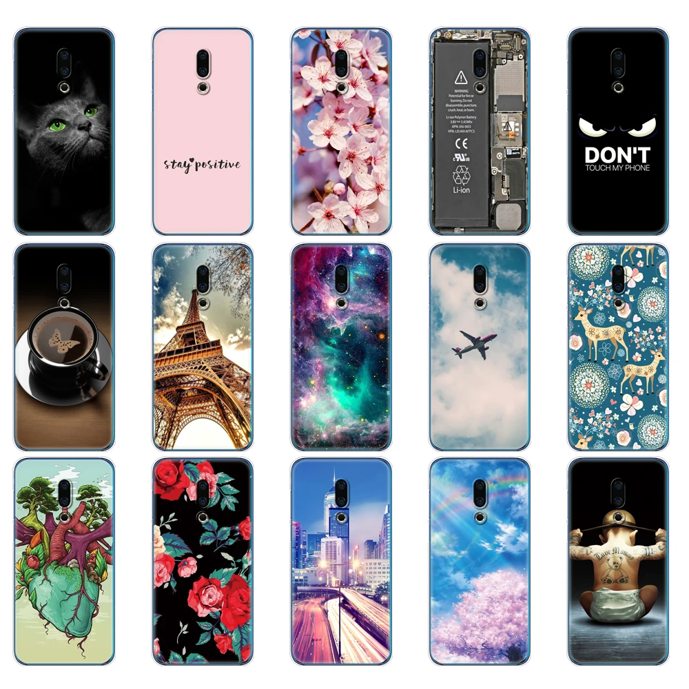 Чехол для Meizu 16th 6 0 дюйма силиконовый чехол с рисунком Plus 5 мягкая задняя крышка из
