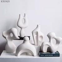 modern abstract irregular rockery ceramic ornaments coral white handmade ceramic furnishings hollow home decoration accessories