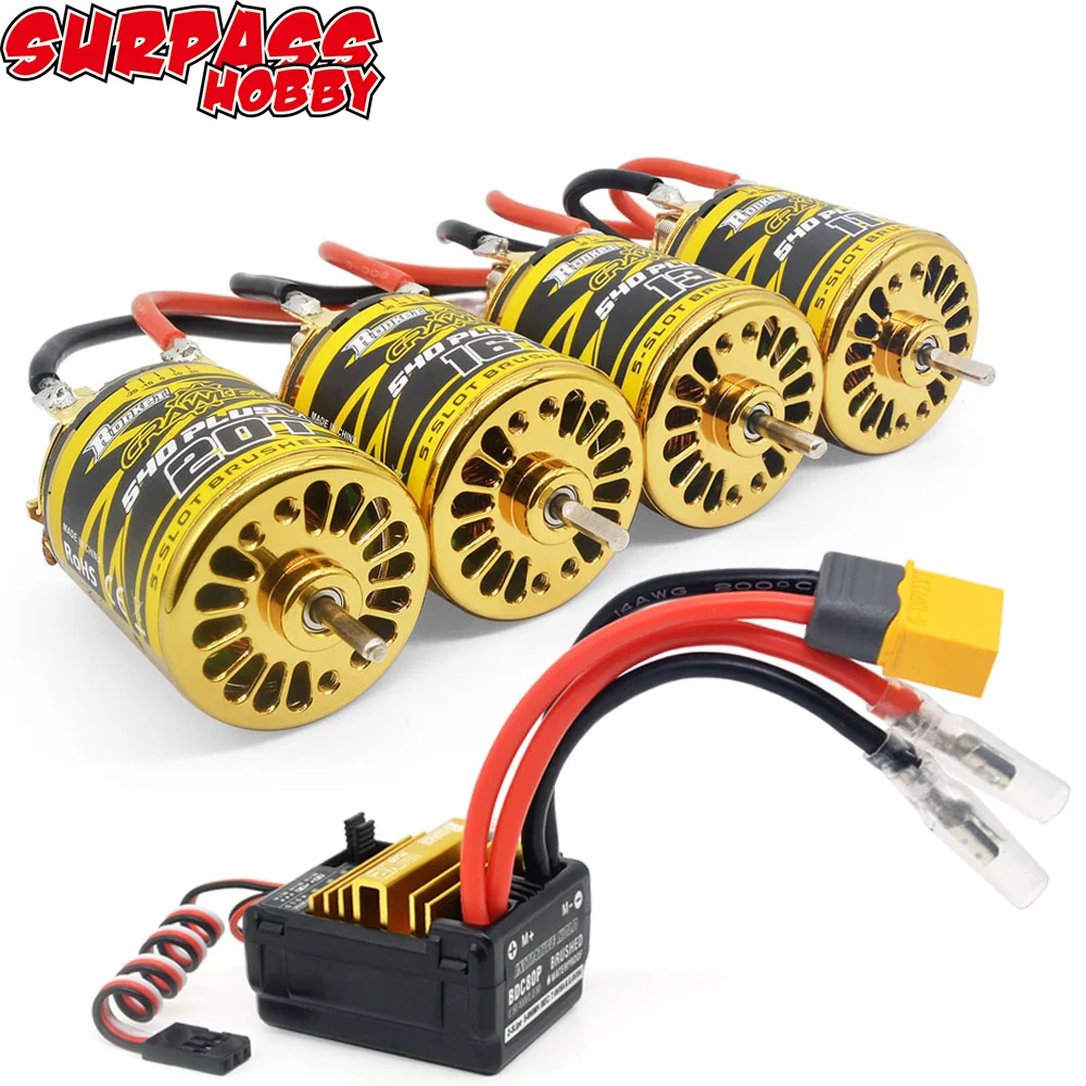 Двигатель для хобби SURPASS 540PLUS V2 11T 13T 16T 20T щеточный мотор 80A ESC для Tamiya Kyosho TRAXXAS 1/10 1/12 радиоуправляемая лодка