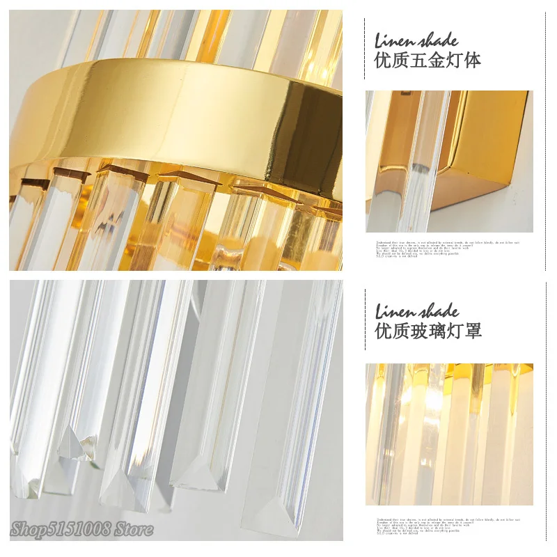 Скандинавские Роскошные хрустальные настенные светильники Современные Простые