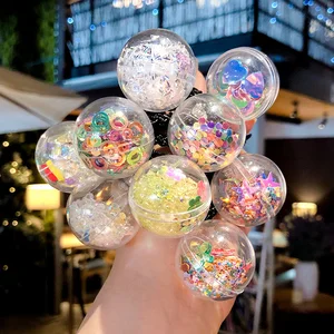 Детские резинки для волос, резинки для волос с зыбучим песком, фруктами, звездами, сердечками, аксессуары для волос