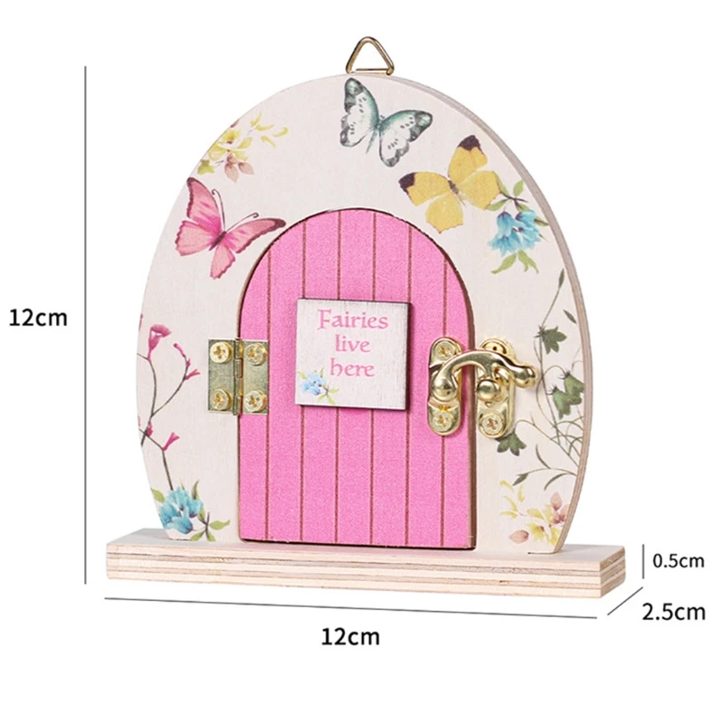 Miniature Fairy Wooden Garden Pink Arch Door 3D DIY Pixie Elf Mouse Hole Decor B03E | Дом и сад