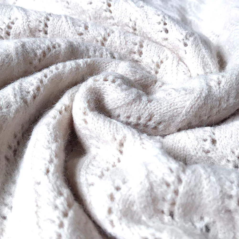 

Cardigan 2020 Autumn Winter Sweater Women Crocheted Hollow V-neck Long-Sleeved Single-Breasted Cotton Cashmere Knitted Cardigan