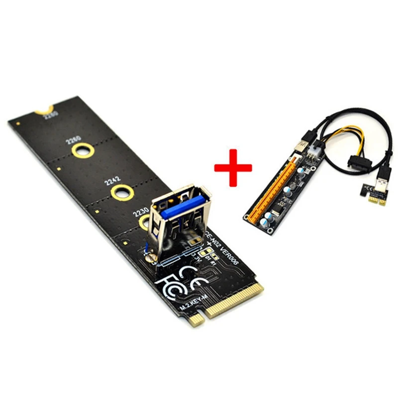 Плата адаптера M.2 PCI E X16 NGFF слот + PCIE 1X до 16X 6Pin графическая карта Удлинительный