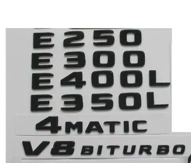 Блестящие черные эмблемы для Mercedes E200 E220 E250 E300 E320 E350 E400 4matic | Автомобили и мотоциклы