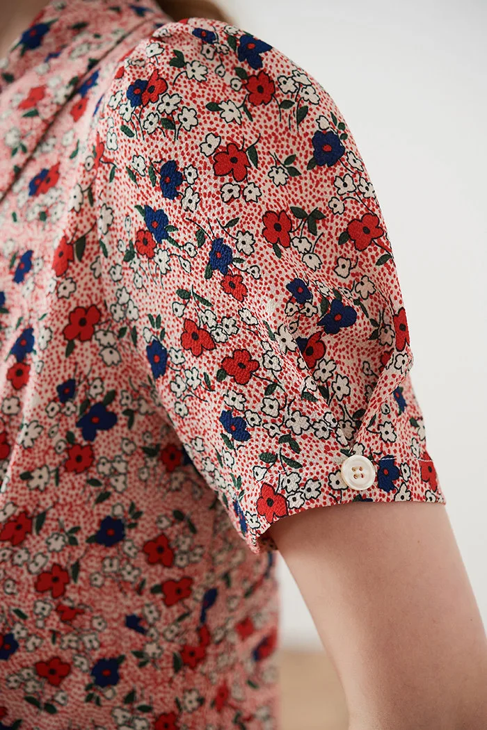 Женское винтажное платье миди с отложным воротником Летнее Длинное цветочным